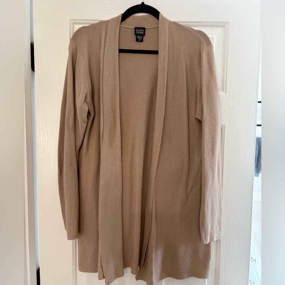 Eileen Fisher Cotton Open Front Cardigan